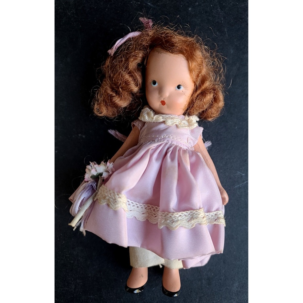 Nancy Ann Storybook Doll He Loves Me He Loves Me Not 121 Red Hair Pink Dress Box